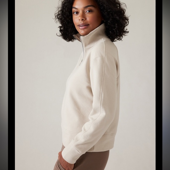 NWT Athleta Retroplush Revive Half Zip Sweatshirt - Picture 2 of 7